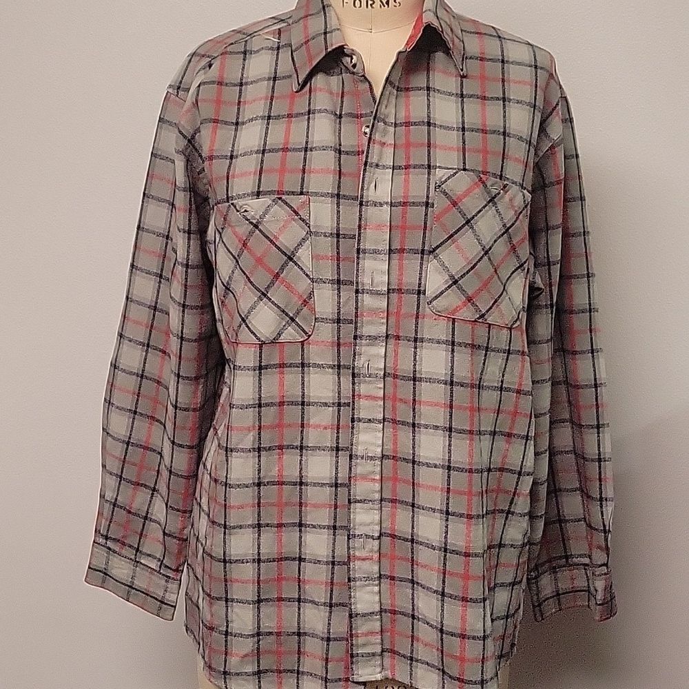 John Blair vintage plaid flannel shirt.  Size L